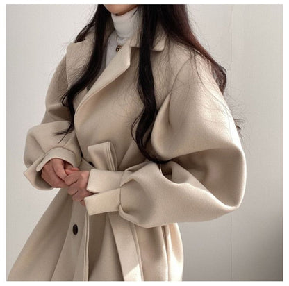 Ull trenchcoat | Beige - Snygg och bekväm