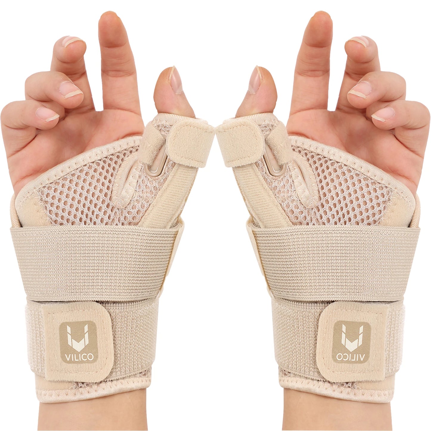 Flexibele pols- en duimbrace voor tendinitis, artritis, ademende duimbeschermer, geschikt voor rechter- en linkerhand