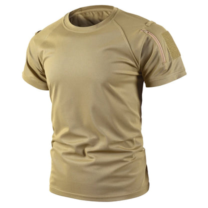 Mannen Zomer Sneldrogend Ademend Elastisch Militaire Tactische Shirts Pullerover Wandelen Camping Tops Klimmen Tees Sport Gym T-shirt