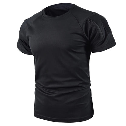 Mannen Zomer Sneldrogend Ademend Elastisch Militaire Tactische Shirts Pullerover Wandelen Camping Tops Klimmen Tees Sport Gym T-shirt