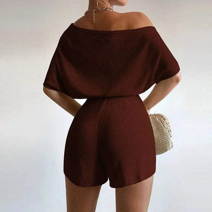 Elegante Off-Shoulder Gebreide Playsuit - Visconte