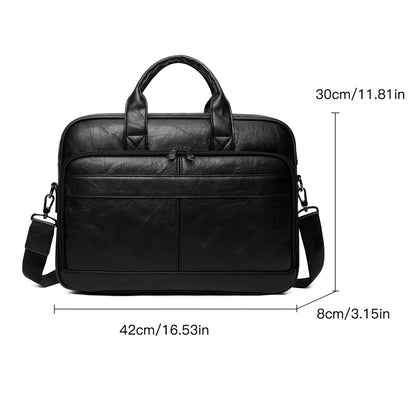 Men's  Classic High-capacity Business Briefcase, 39.62cm Laptop Bag, Big Single Shoulder Strap Handbag Tote Bag for Father's Day Gift, Valentine's Day Gift