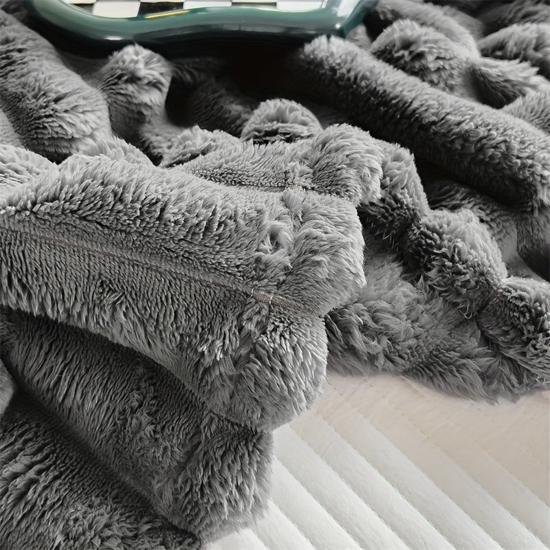 Plush Faux Rabbit Fur Blanket | Super Soft & Warm - Suitable for Home or Travel