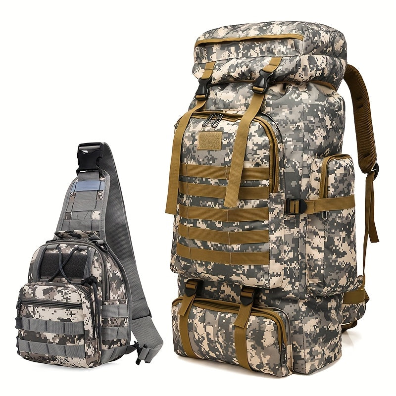 A Two-Part Ensemble, a Backpack for Hiking And Mountaineering