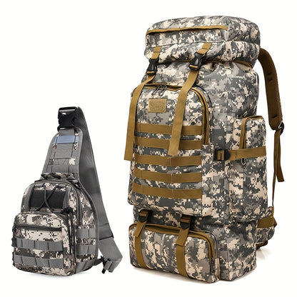 A Two-Part Ensemble, a Backpack for Hiking And Mountaineering