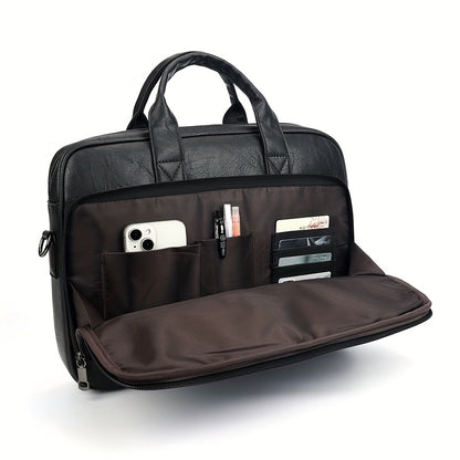 Men's  Classic High-capacity Business Briefcase, 39.62cm Laptop Bag, Big Single Shoulder Strap Handbag Tote Bag for Father's Day Gift, Valentine's Day Gift