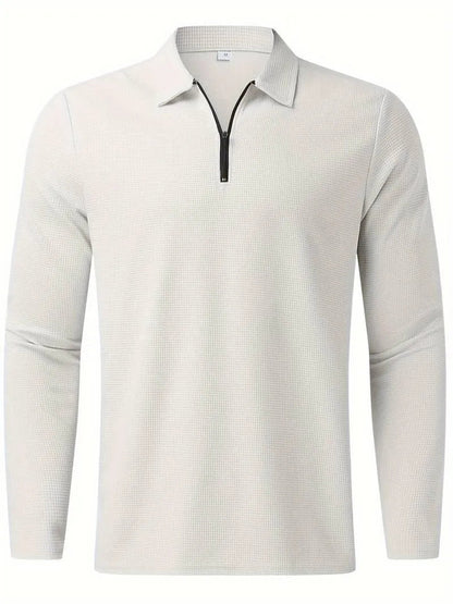 Alex - Casual wafel shirt met lange mouwen en v-hals - Visconte