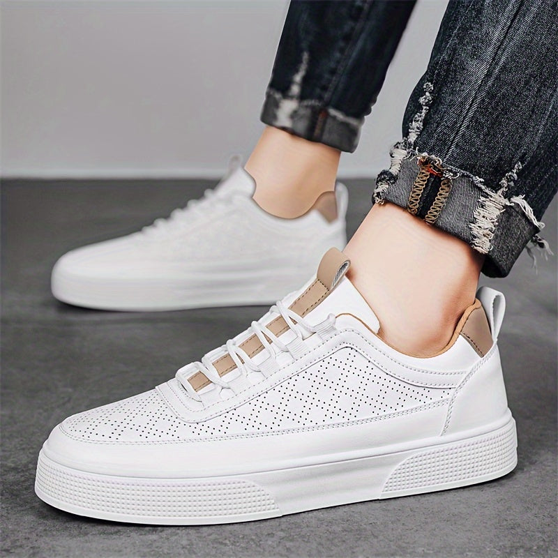 Läder Low Top Sneakers Herr 132 | Casual Low Shoes - Halkfria och andas för utomhusaktiviteter - Viktigt