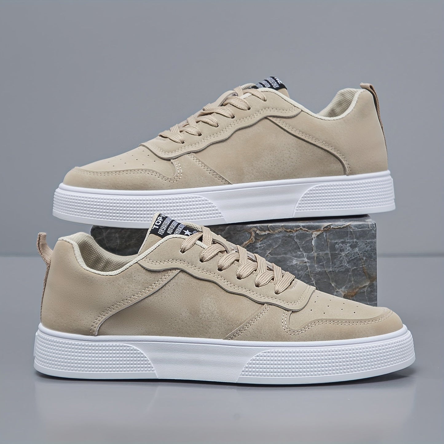 Low Top Mocka Streetwear Sneakers 134 | Casual Low Top Sneakers - Halkfri snörstängning för utomhusaktiviteter - Viktigt