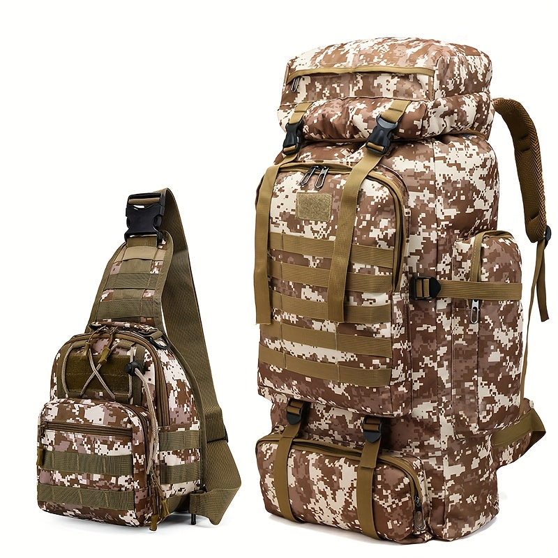 A Two-Part Ensemble, a Backpack for Hiking And Mountaineering
