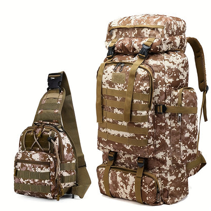 A Two-Part Ensemble, a Backpack for Hiking And Mountaineering