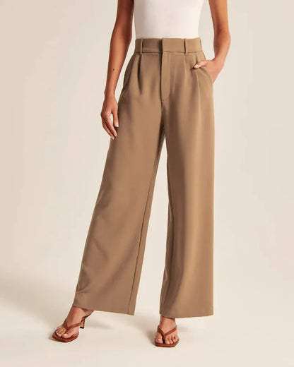 Selma - Elegant vida byxor med hög midja och stiliga detaljer