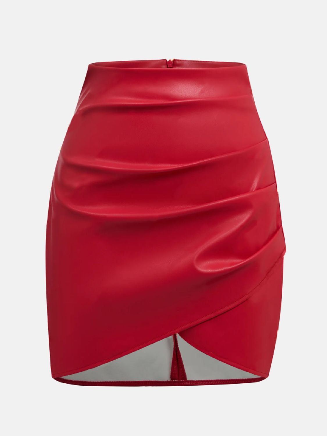Signe | Asymmetrisk kjol med ruching | Bekväm passform | Elegant design i polyester och spandex | Maskintvättbar | För vardag och fest