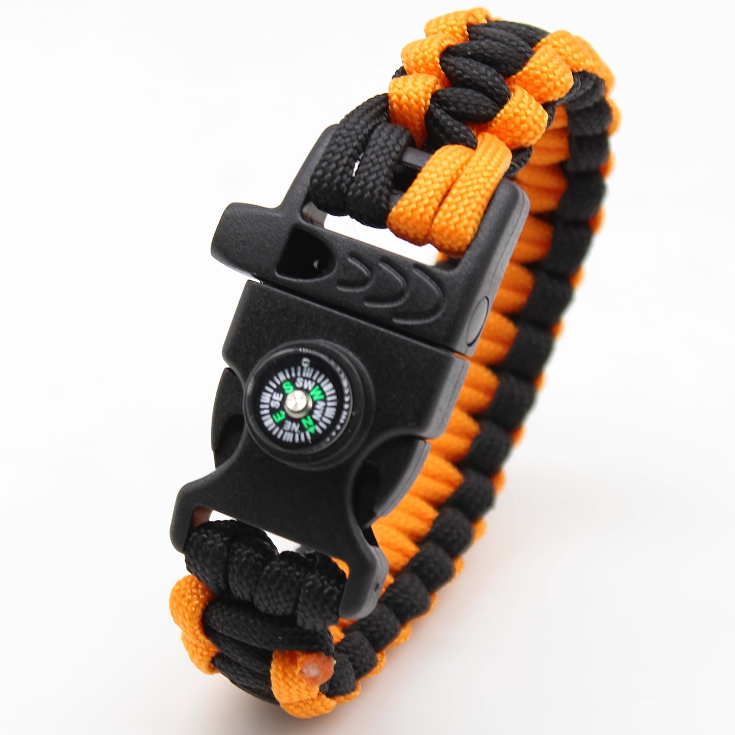 Durable Men's Bracelet - Nylon Strap with Compass and Whistle, Outdoor Survival Emergency Accessory, Suitable for Hiking, Camping, Men's Fashion Accessory, Hiking Essential, Durable Nylon Strap, Retractable Whistle