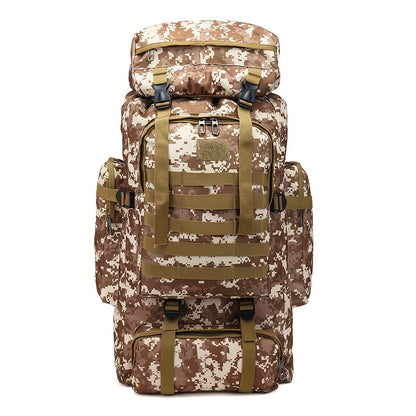 Tactical Backpack, Large Capacity Outdoor Hiking Bag with Adjustable Shoulder Straps, Camouflage Travel Shoulder Bag Men's Outdoor Training Backpack Multifunctional Backpack, Leisure Travel Hiking Backpack, Suitable for Fishing Mountaineering Camping