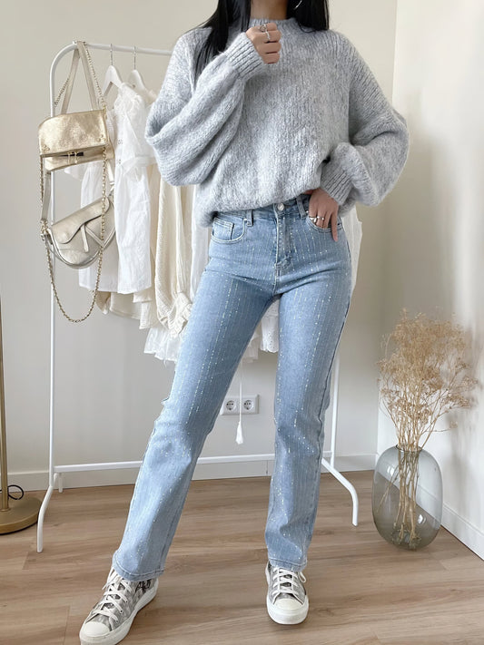 Denim Glitter Sparkle Jeans Kvinder - Regular Fit - Glamourdetalje - Essential Elegance