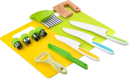 Mini Master Chef™ köksset för barn | Barnsäkra knivar och redskap i trä och plast | 13-delars och 6-delars set | Utvecklar finmotorik och kreativitet | Montessori-inspirerat leksaksset
