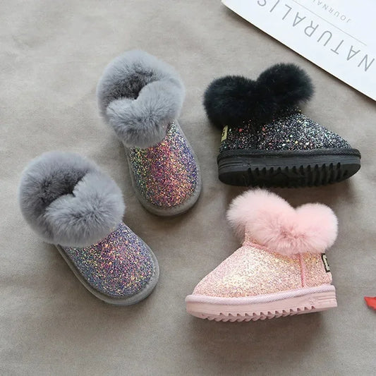 Mini Fashion™ - Varmt och snyggt - Glitter Vinterskor för barn