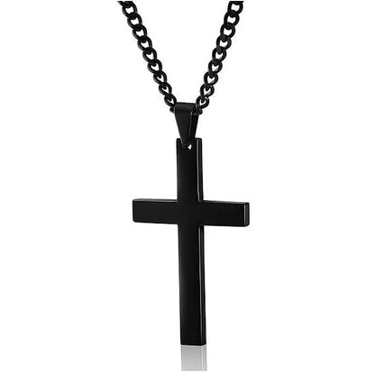 Kors halsband för män | Hängsmycke i rostfritt stål 5x3 cm | Klassisk design | 60 cm kedja i järn | Tidlöst och hållbart smycke | 40g