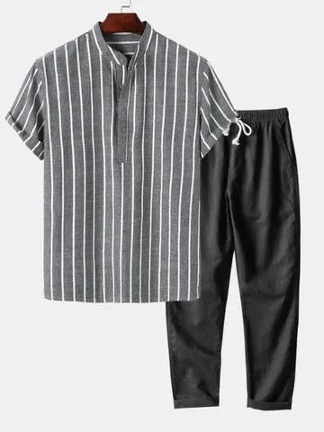 Niels - Stijlvolle casual set voor mannen [shirt + broek] - Visconte