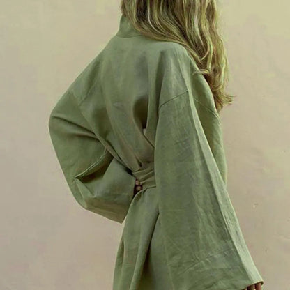 Grace - Elegante en Comfortabele Groene Kimono Jurk voor Vrouwen - Visconte