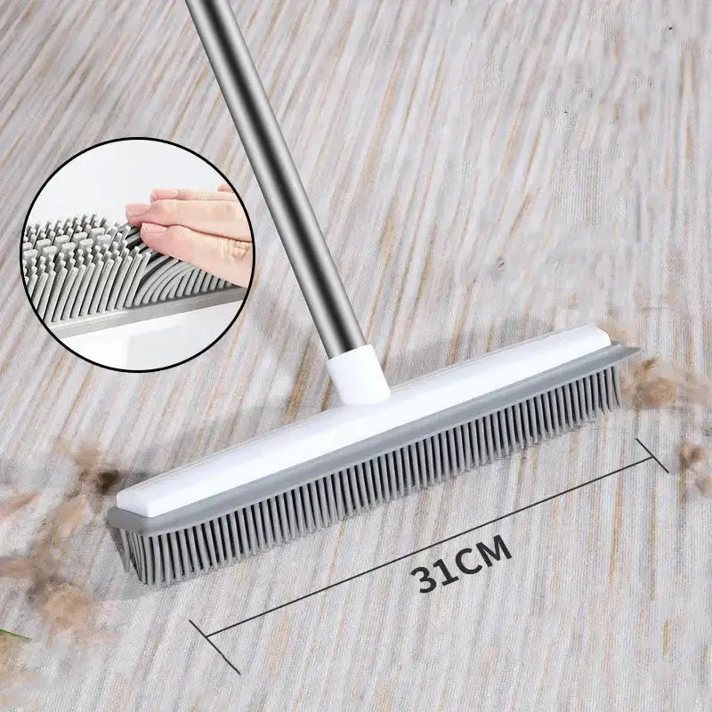 CleanSweep™ gummikvast med teleskopiskt handtag | Effektiv för djurhår, damm och smulor | Skonsam mot golv, mattor & kakel | Enkel rengöring för torra och våta ytor