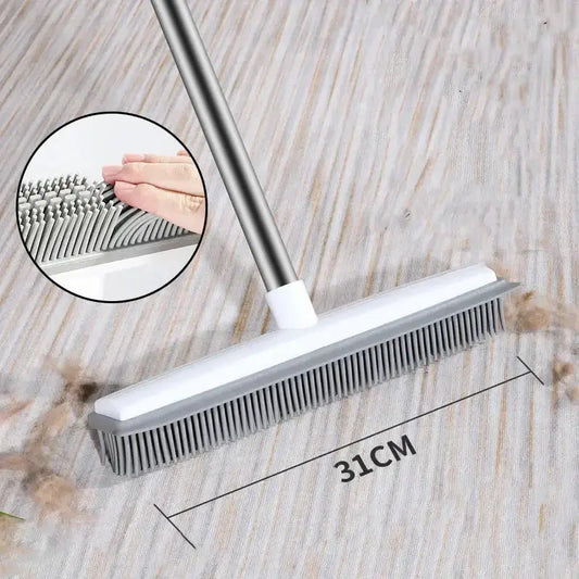 CleanSweep™ gummikvast med teleskopiskt handtag | Effektiv för djurhår, damm och smulor | Skonsam mot golv, mattor & kakel | Enkel rengöring för torra och våta ytor
