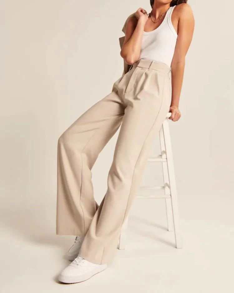 Selma - Elegant vida byxor med hög midja och stiliga detaljer