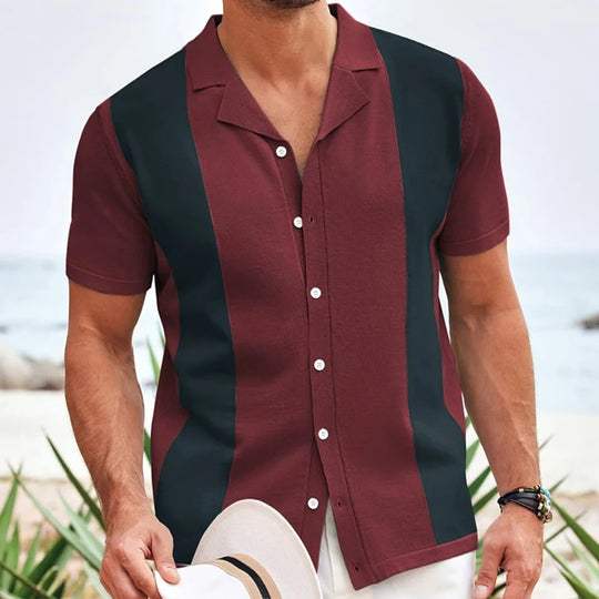 Heren Overhemd - Gestreept Katoenen Shirt - Visconte